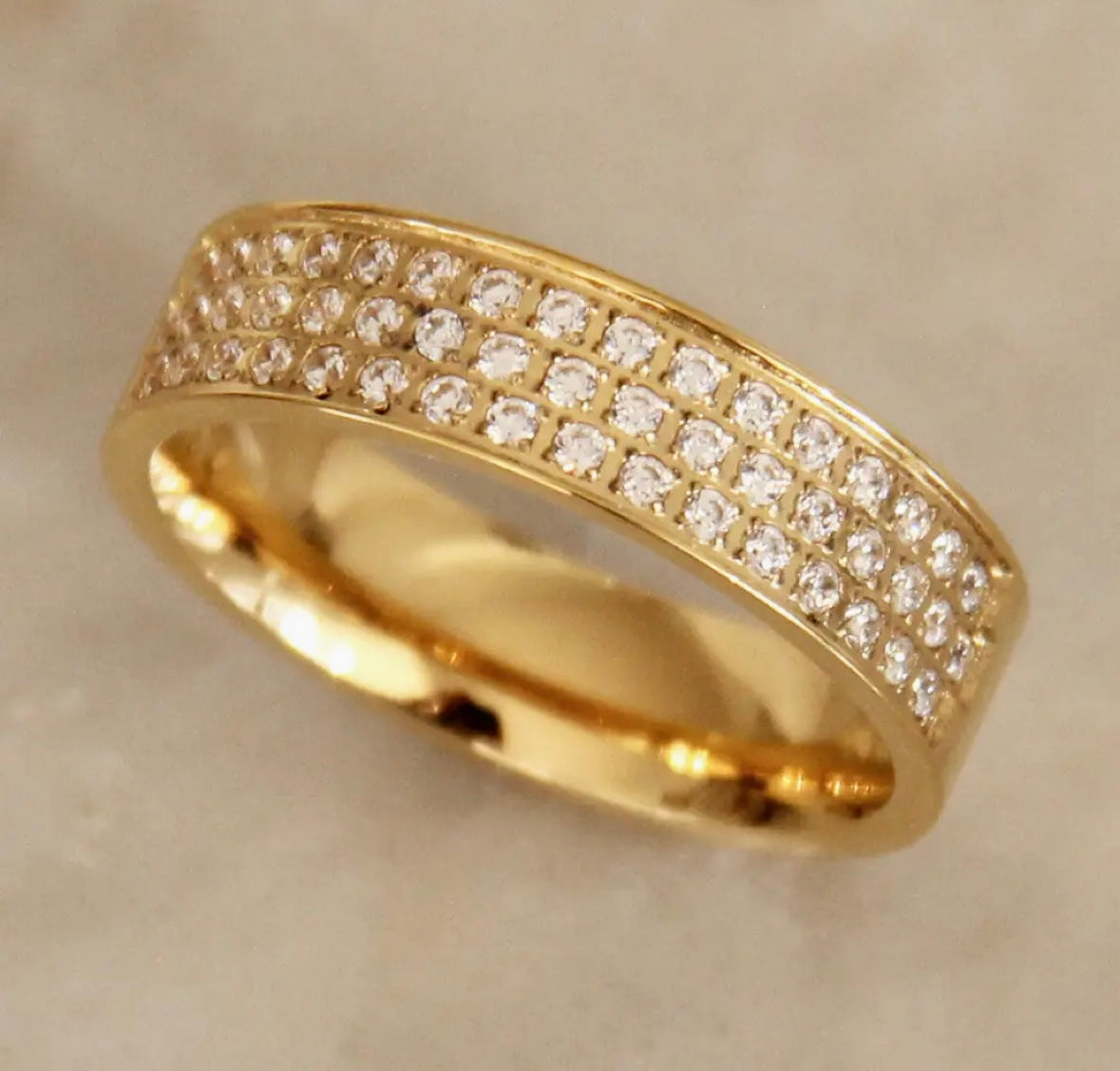 Triple Pavé Cigar Ring